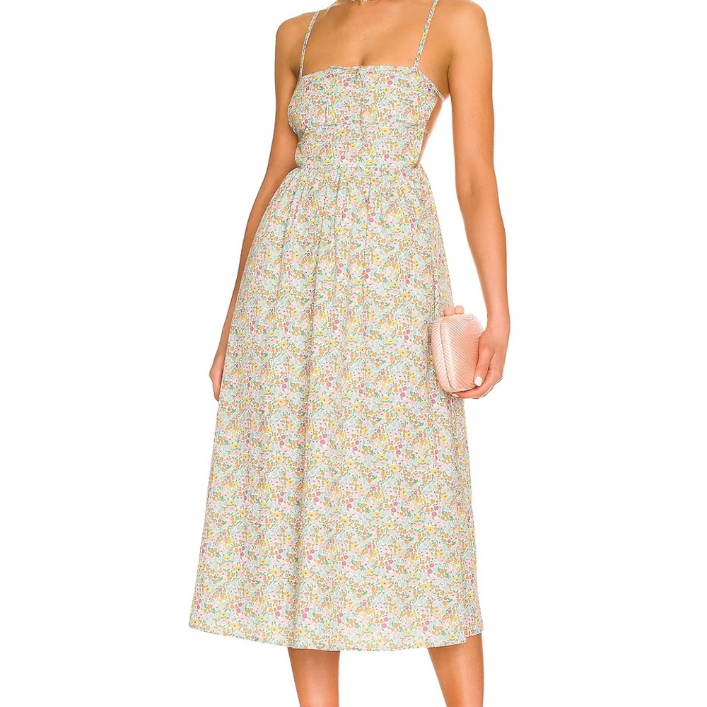 For Love And Lemons Multicolor Floral Midi Dress